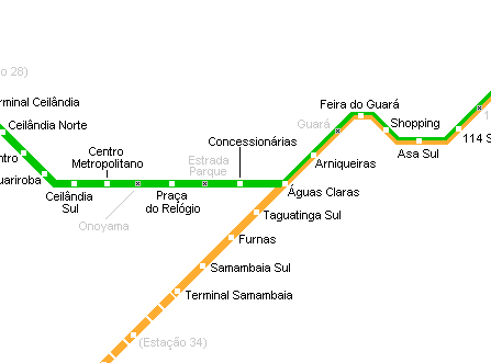Карта метро г.Бразилиа. Схема метрополитена: Бразилиа.