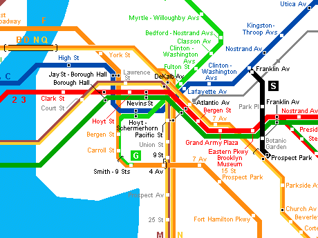 Полная карта метро г. Нью-Йорка