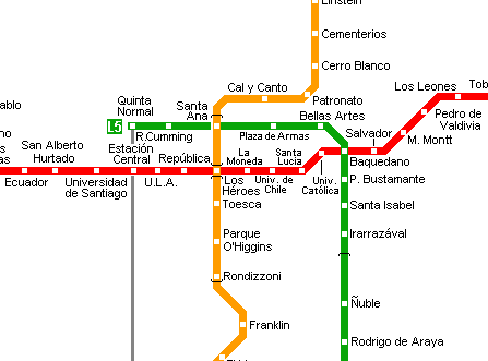 Схема метро сантьяго чили