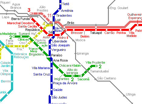 Метро сан паулу схема