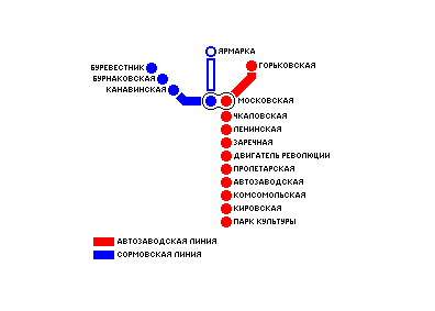 Карта метро г.Нижний Новгород. Схема метрополитена: Нижний Новгород.