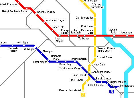 Карта Метро Г.Дели. Схема Метрополитена: Дели.