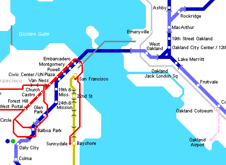 Метро сан франциско схема