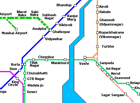 Карта метро г.Мумбаи. Схема метрополитена: Мумбаи.