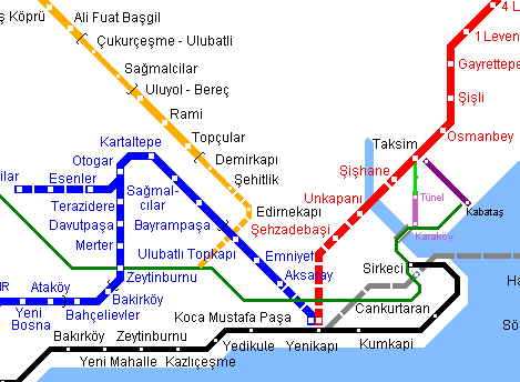 Схема метро стамбул турция