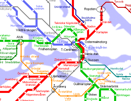 Карта стокгольмского метро