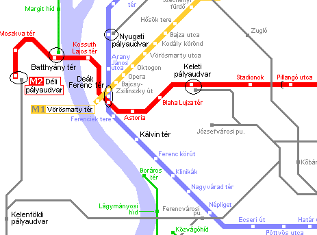 Схема будапештского метро