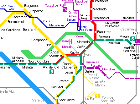 Карта метро валенсии