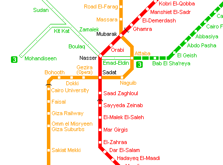 Карта метро г.Каир. Схема метрополитена: Каир.