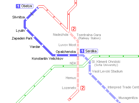 Карта метро г.София. Схема метрополитена: София.