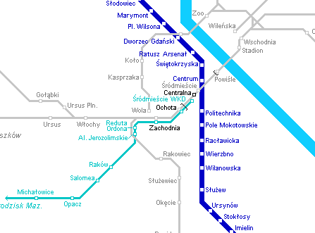 Карта метро варшавы