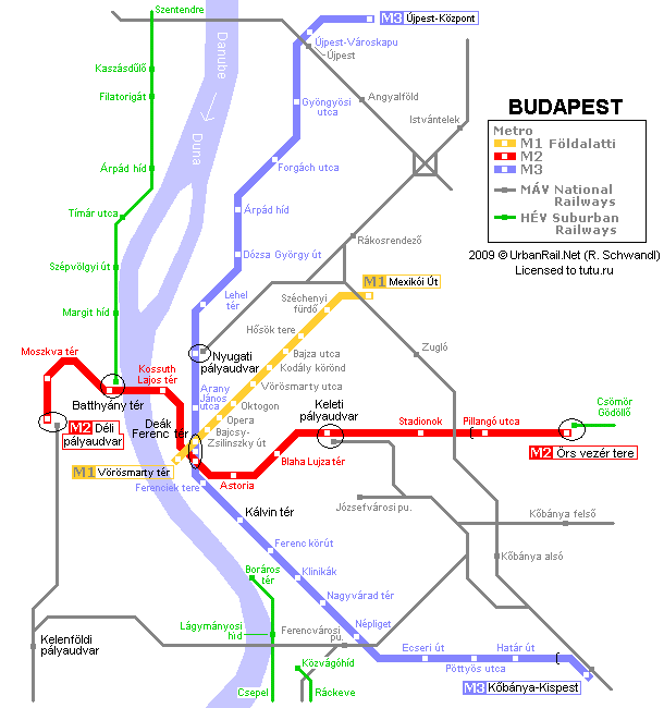 Схема будапештского метро