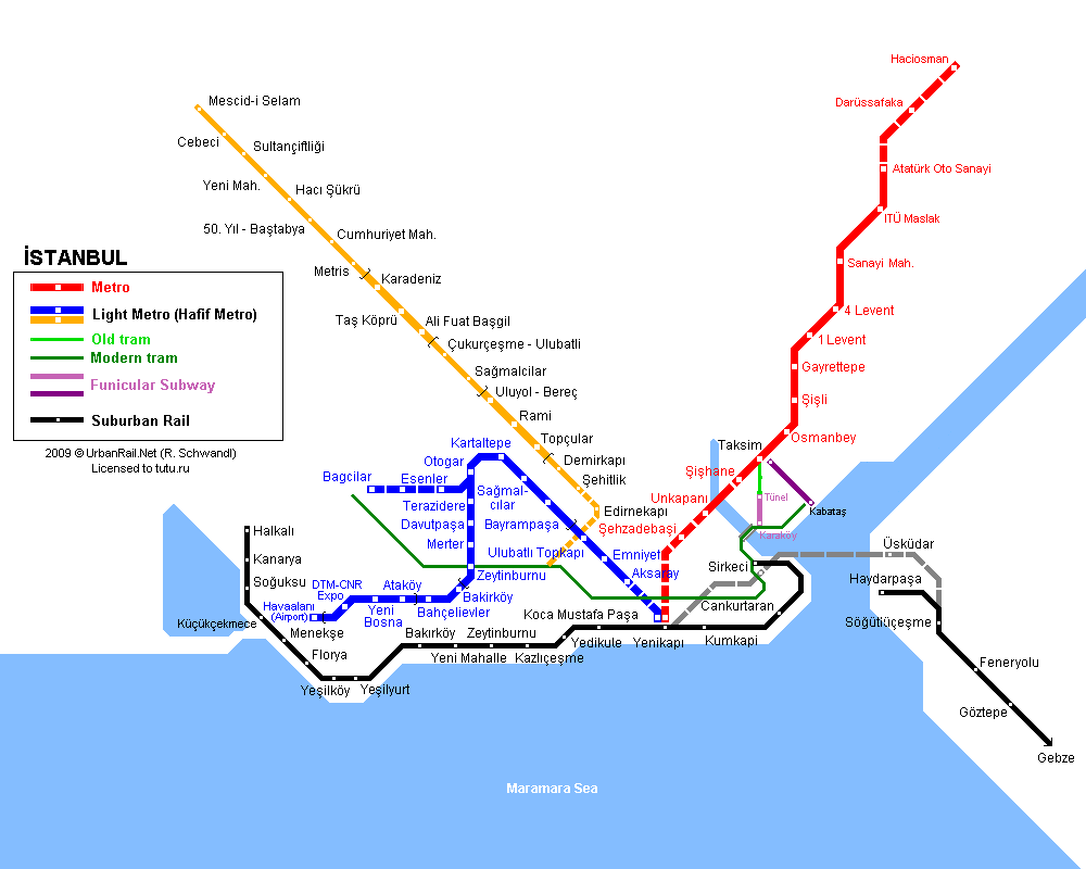 схема метро стамбула