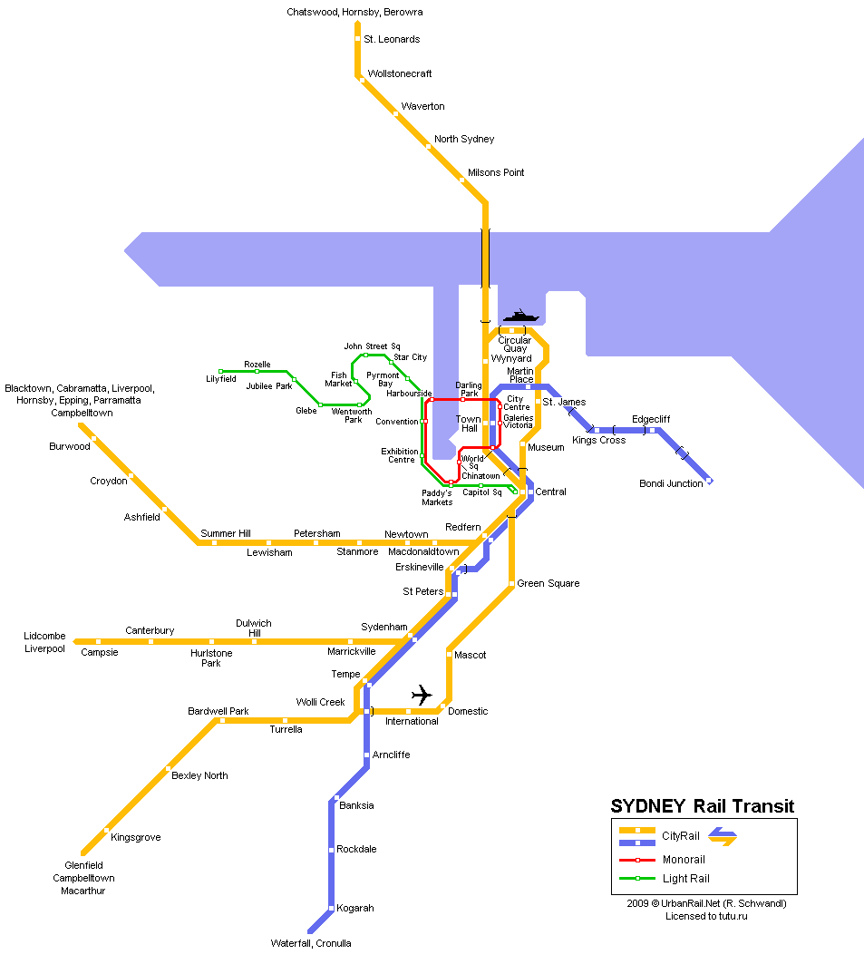 Схема метро сиднея австралия