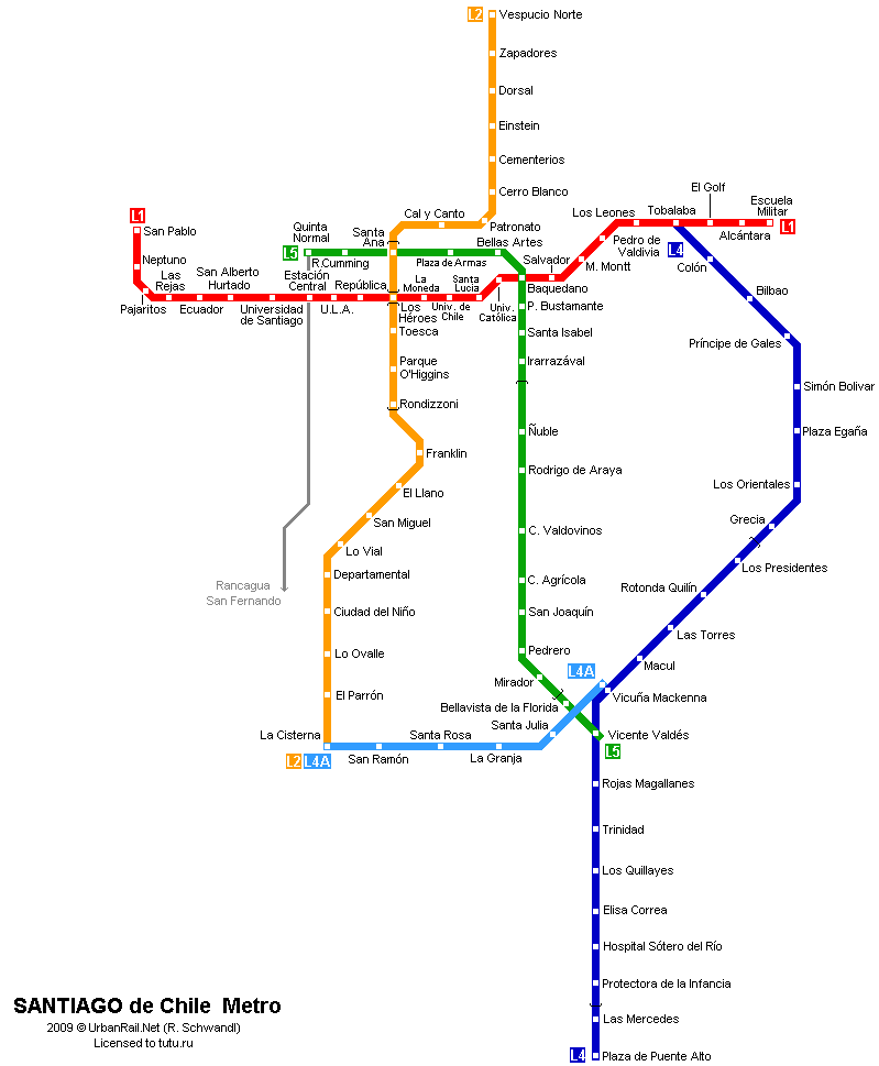 Карта метро чили