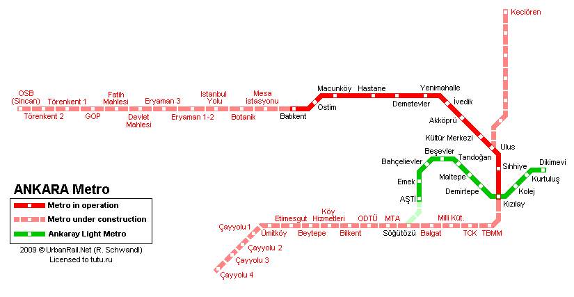 Схема метро анкара