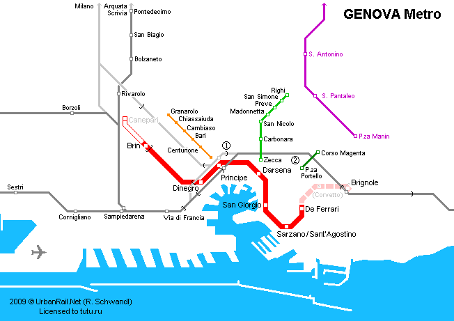 Карта метро неаполя