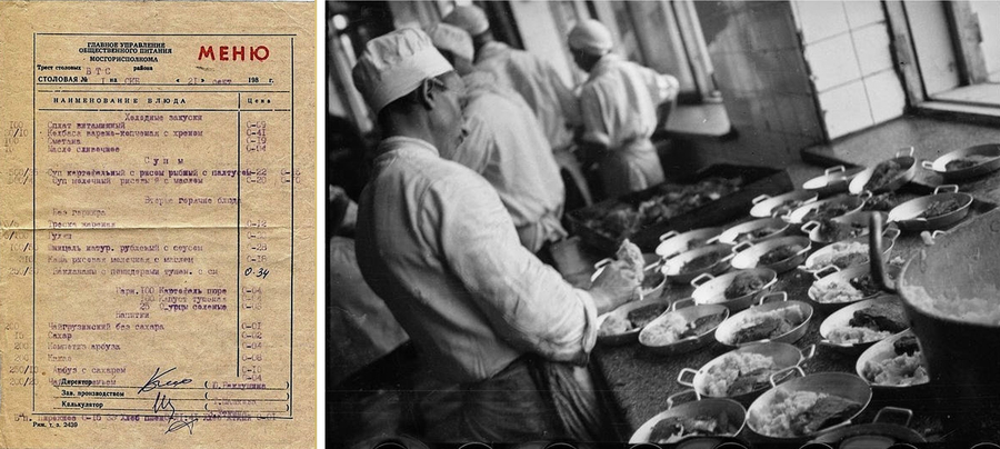Меню столовой СССР и фабрика-кухня, 1929–1932 год. Фото: Александр Родченко, russiainphoto.ru, из «Книги о вкусной и здоровой пище»