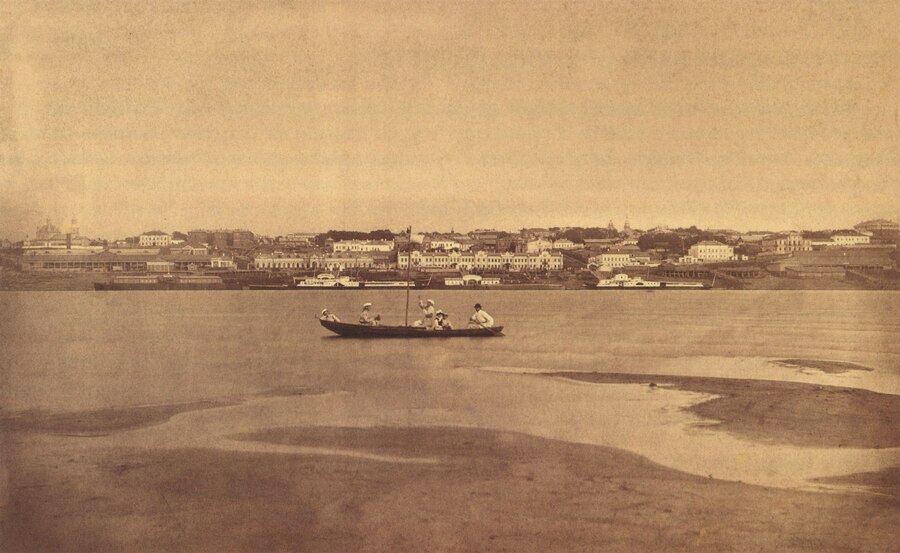Кама и левый берег Перми, 1880–1885 годы. Фото: wikimedia/из книги: Пермь — 285 лет. Из века в века переходя / А.И. Овсянников