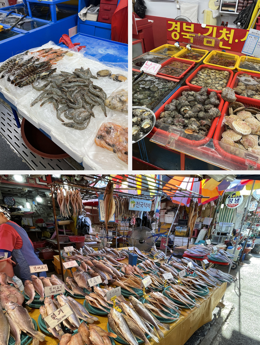 Рыбный рынок в Пусане. Здесь можно купить свежие и уже обработанные рыбу и морепродукты. Из свежих местные кафе с радостью приготовят обед. Фото: Анна Черникова
