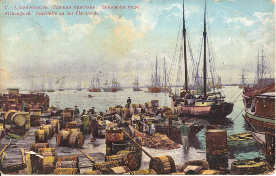 Рыбная пристань в Архангельске, рисунок, 1912 год. Фото: wikimedia/Appolinarij