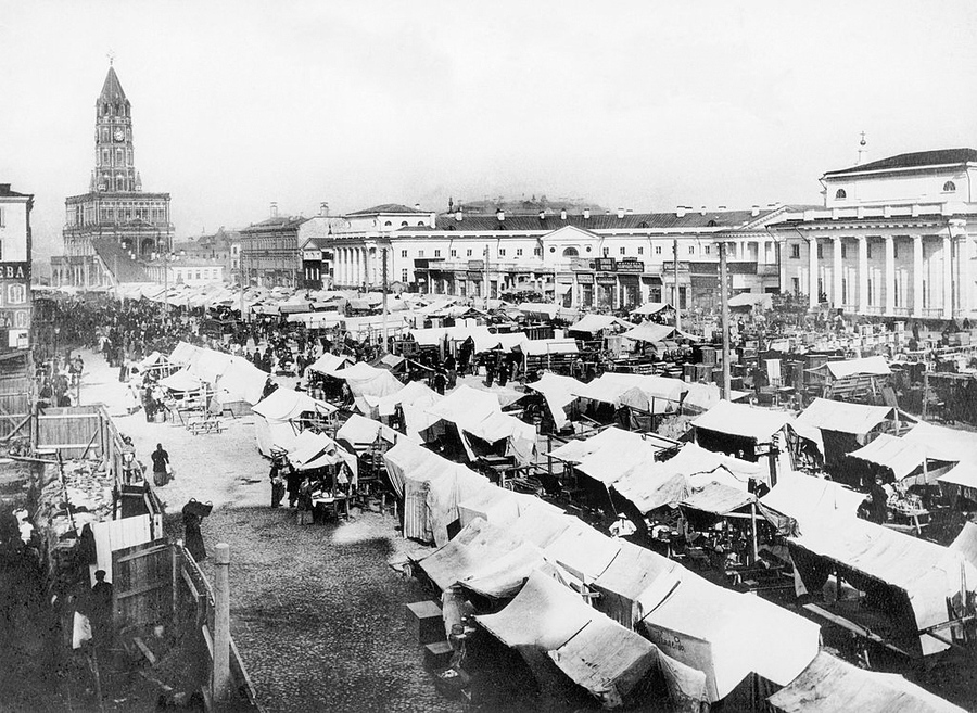 Рынок на Большой Сухаревской площади, 1900–1907 годы. Фото wikimedia