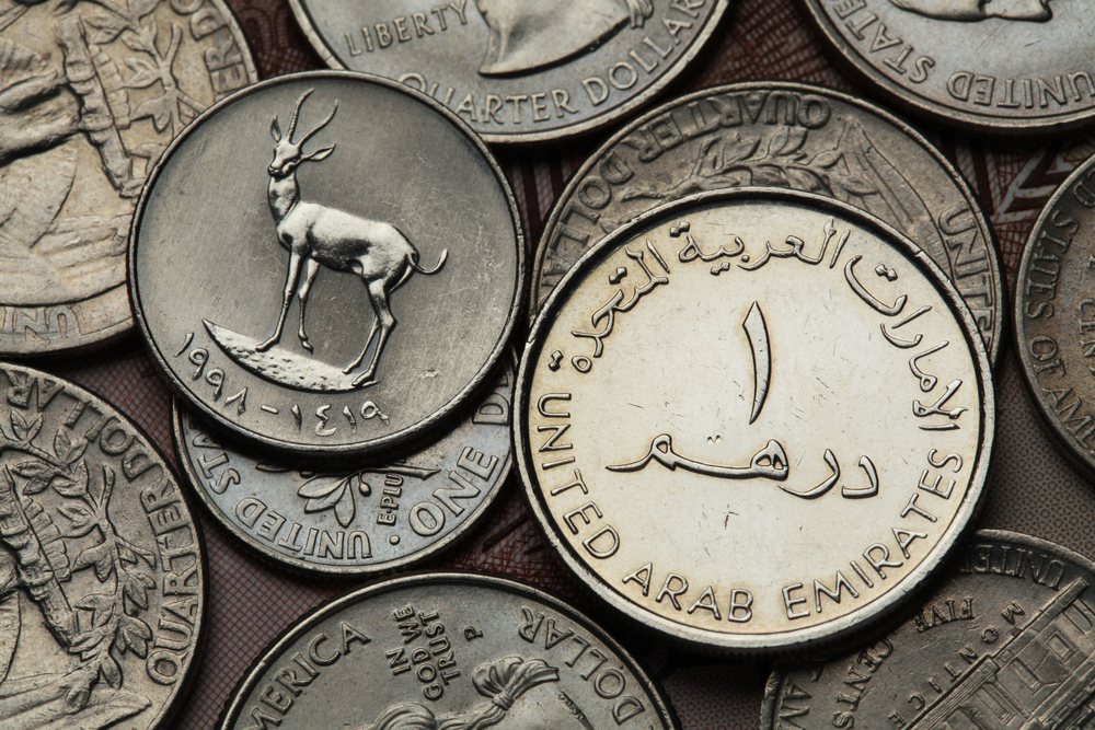  Изображение антилопы орикс на монете 25 филсов. Орикс — один из символов ОАЭ