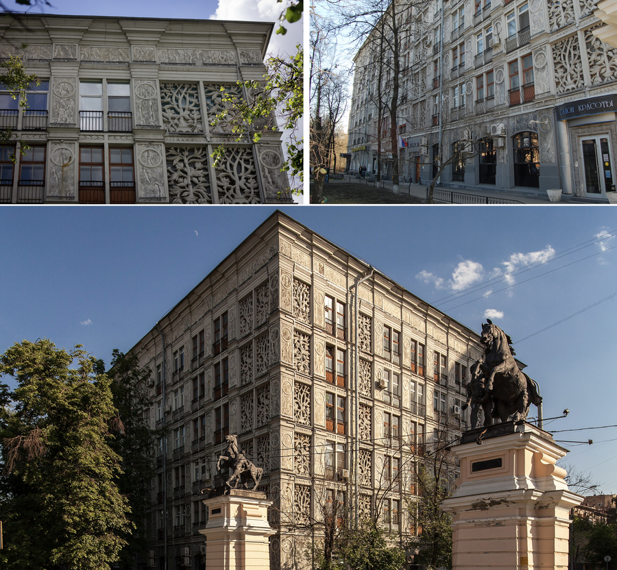 «Ажурный дом» в Москве по адресу Ленинградский проспект, 27. Построен в 1940 году и должен был стать типовым проектом. Фото wikimedia (1,2,3)