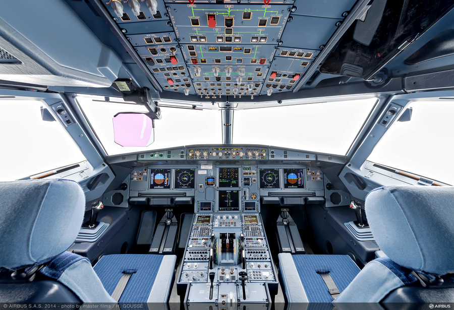  Кабина пилотов в A320. Фото Airbus/H.Gousse 