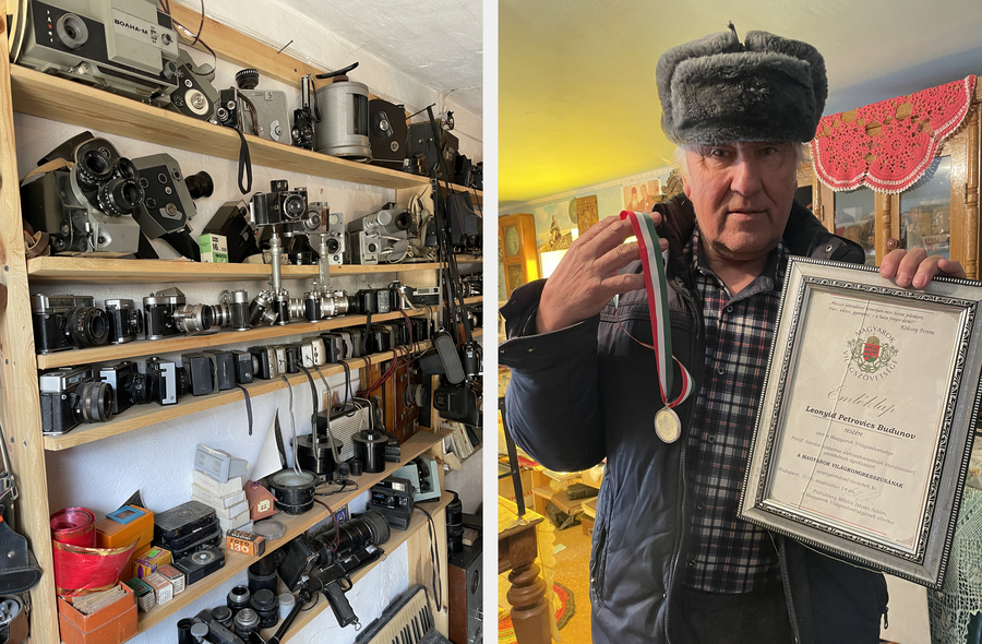 Свою коллекцию Леонид Будунов хранит внутри хозпостроек и снаружи — по стенам. А его особая гордость — медаль и грамота за участие в поисках могилы венгерского поэта Шандора Петёфи