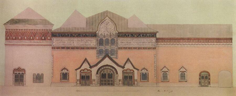 Проект фасада Третьяковской галереи Виктора Васнецова, 1904 год. Фото wikimedia