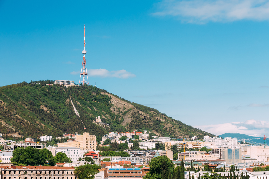 Вид на Тбилиси и телебашню. Фото: istockphoto/bruev