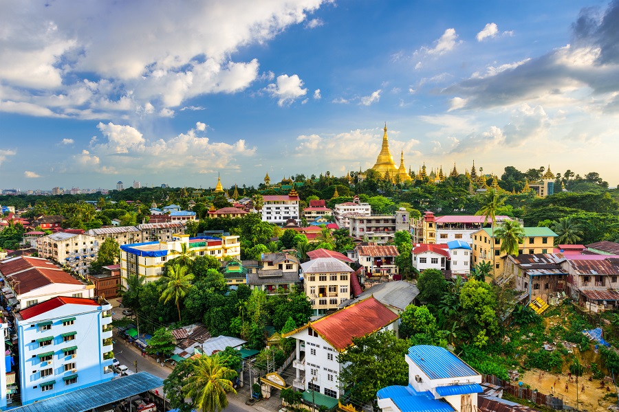 Вид на Янгон