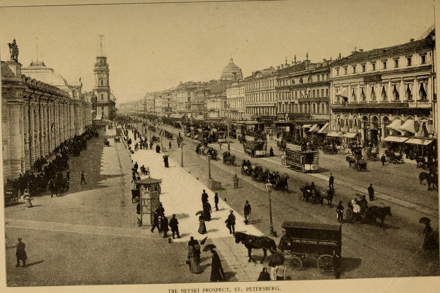 Невский проспект в Санкт-Петербурге, 1902 год. Фото: Internet Archive/Henry Norman