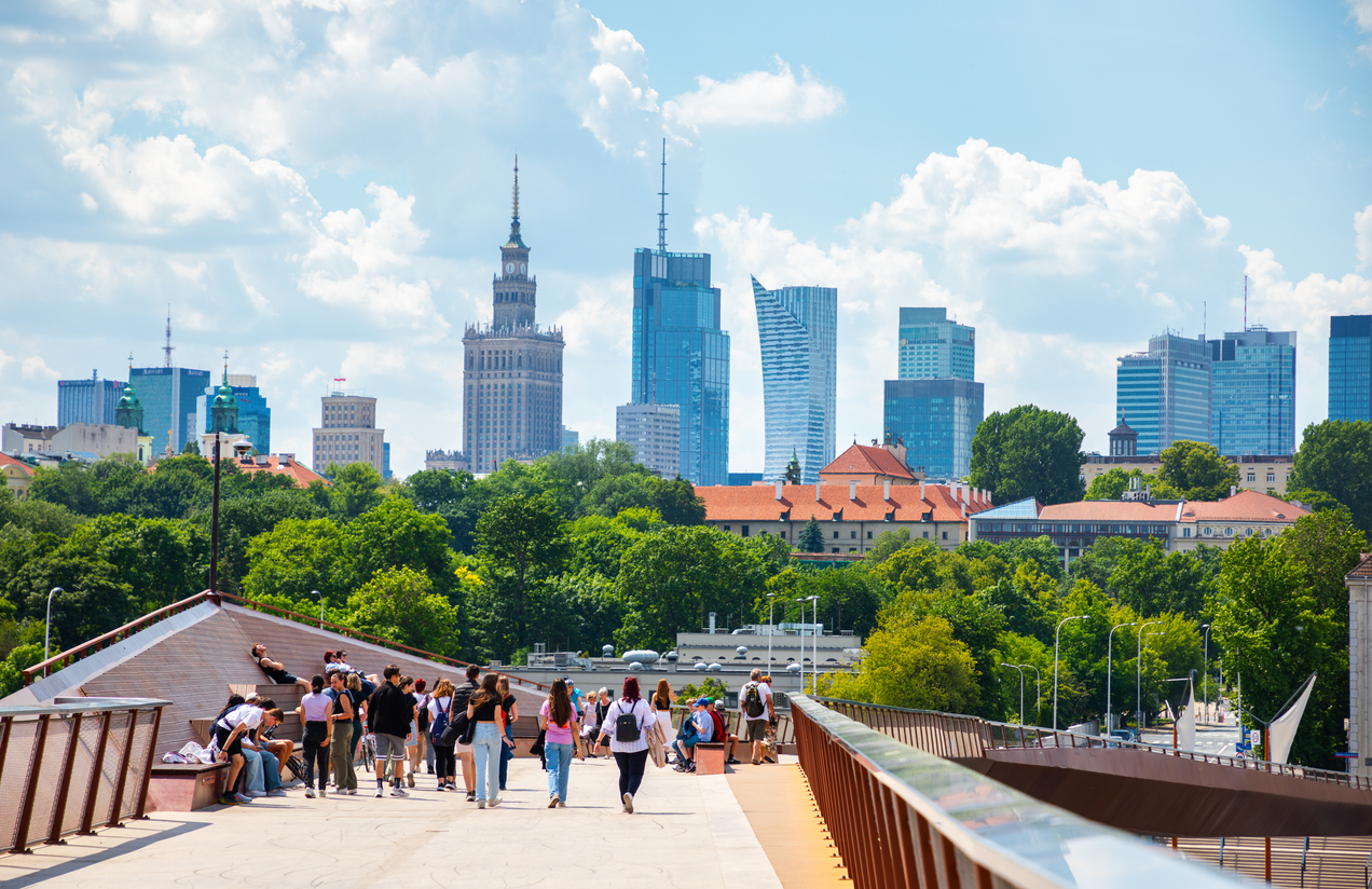 Пешеходный мост в Варшаве