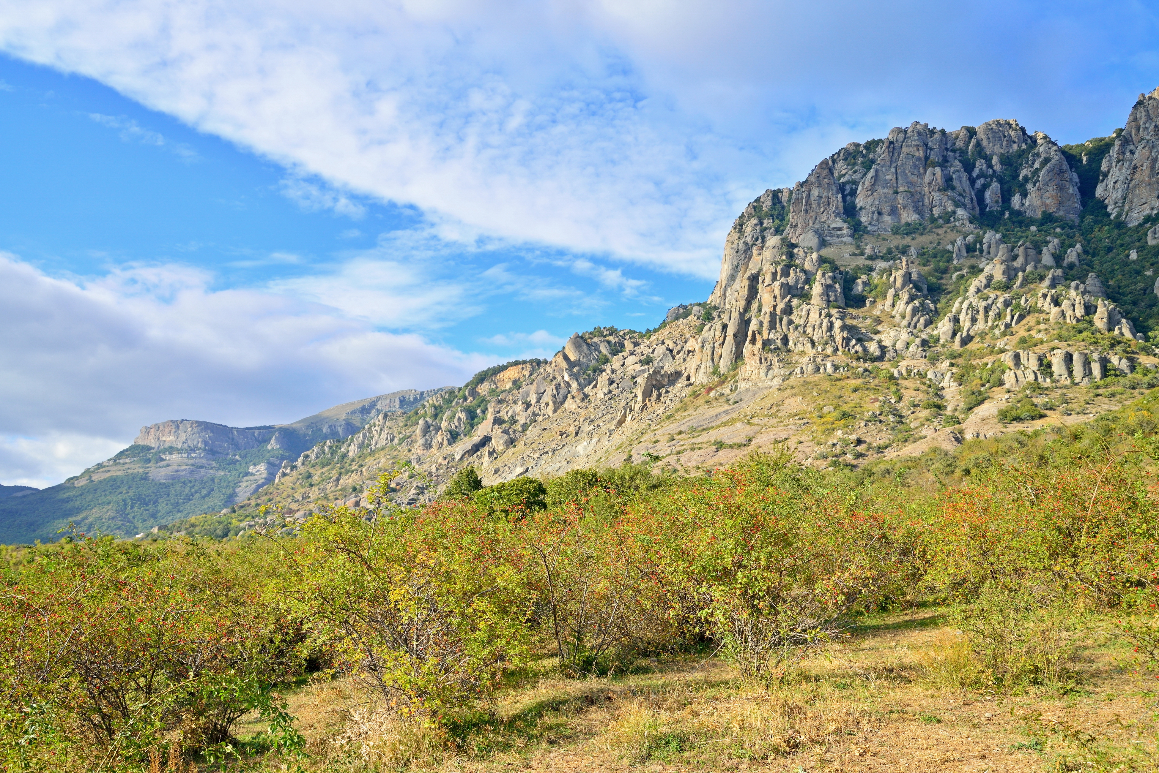 Галечный пляж и чистое море Алушты, Крым