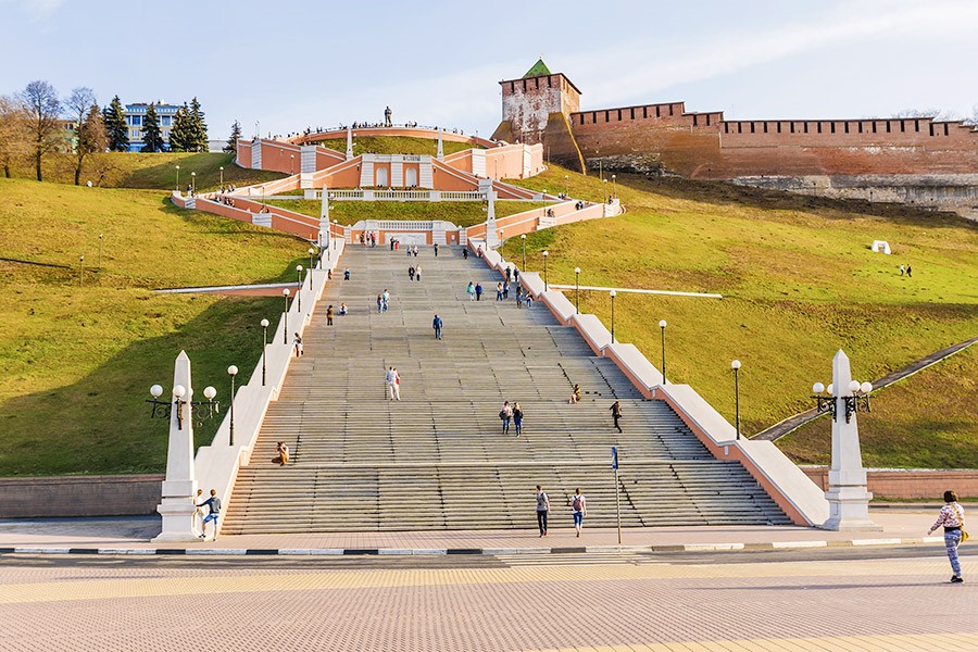  Чкаловская лестница в историческом центре Нижнего Новгорода 