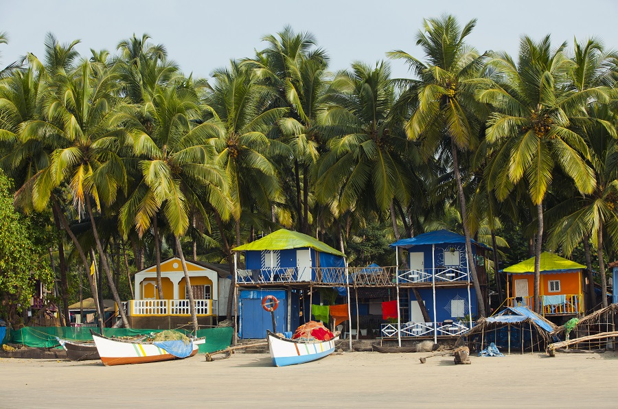Лодки на пляже Palolem, Гоа