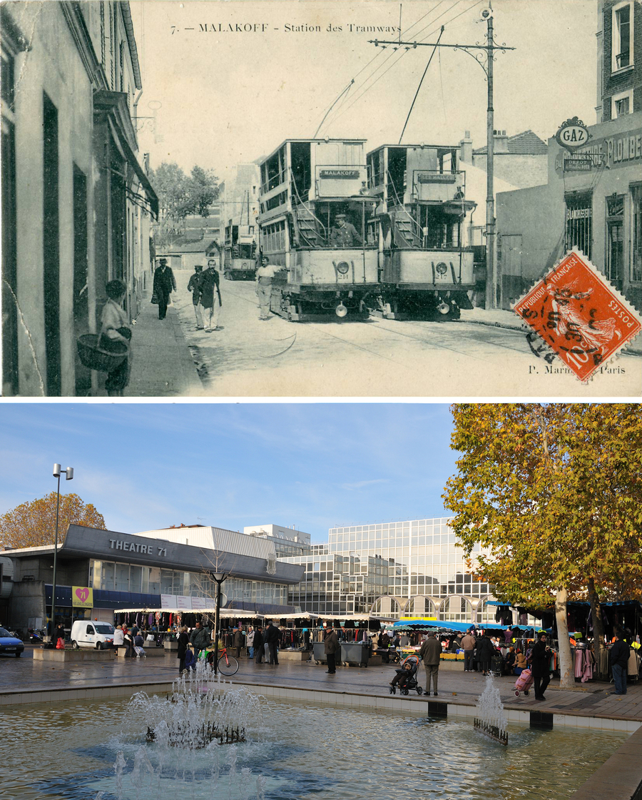В начале прошлого века на улицах Малахова ещё можно было увидеть трамваи — фотография примерно 1908 года. А театр появился в городе в 1971 году — отсюда и название Le Théâtre 71. Фото: Wikipedia/Croquant