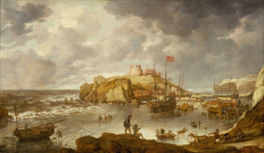 Порт Архангельска, рисунок, Бонавентура Петерс, 1644 год. Фото: wikimedia/Bonaventura Peeters the Elder