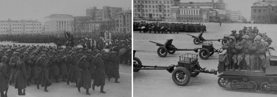 Военный парад в Куйбышеве в ноябре 1941-го. Фото: wikimedia