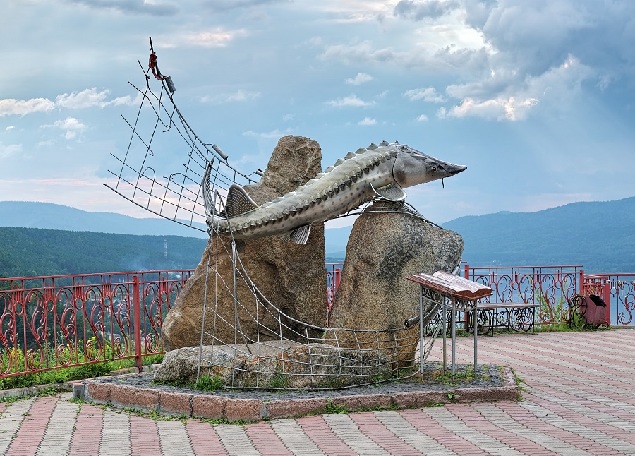  Смотровая площадка «Царь-рыба» с видом на Енисей в окрестностях Красноярска 