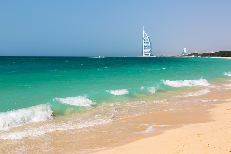 Вид на отель Вид на отель Burj Al Arab,  Дубай, ОАЭ.